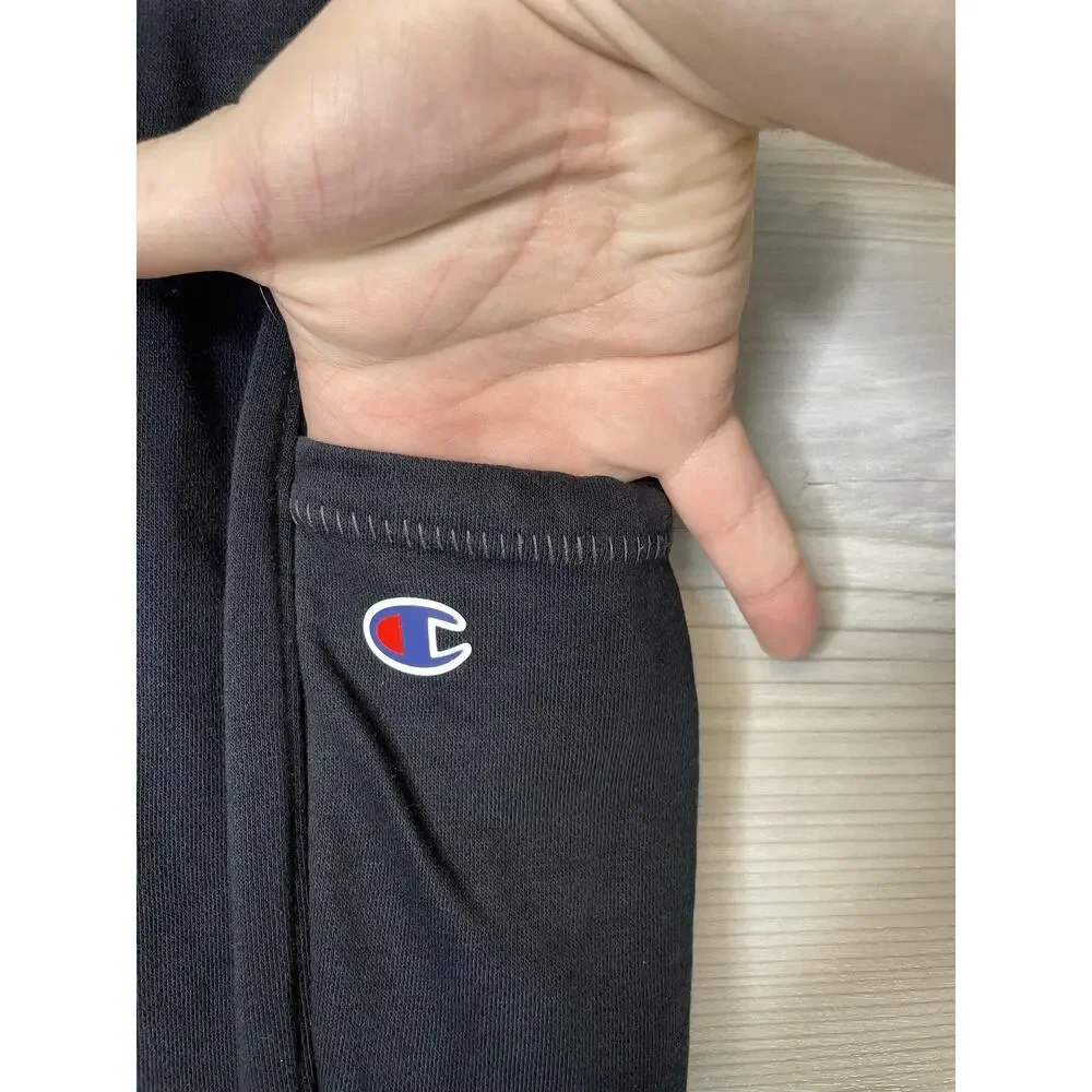 Champion Pants Mens Small Black Joggers Pocket‎ Logo Tapered Sweatpants Athletic